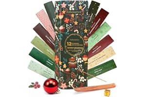 Folkulture Christmas Incense Sticks | Pack of 240 Organic Incense | 12 Days of Christmas Advent Calendar 2025 | Non-Toxic, Slow Burning Insense for Gifts for Women