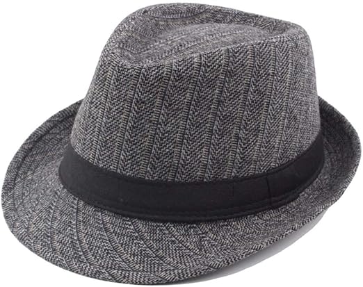 dark grey fedora hat