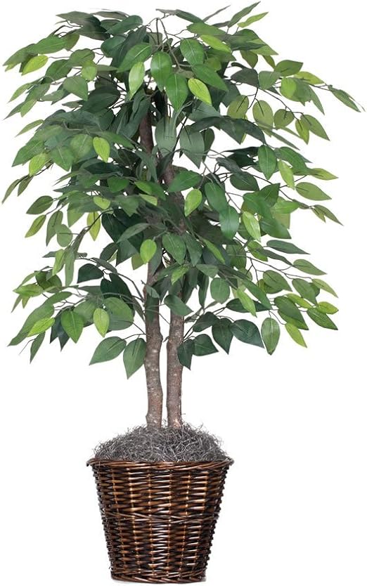 Vickerman 4Feet Artificial Natural Ficus Bush with Dark Green Leaves