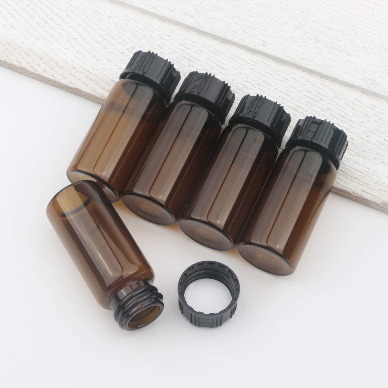 Rowiz 10PCS 10ml (0.35 Oz) Brown Liquid Sampling Sample,Glass bottle with Black Screwcap, Laboratory Sample Vials - Image 5