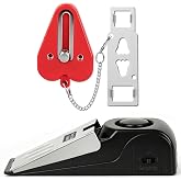 Portable Door Lock & Door Stop Alarm Set, Dual Protection Home Security Door Kit, Travel Hotel Lock Devices Pocket Self Defen