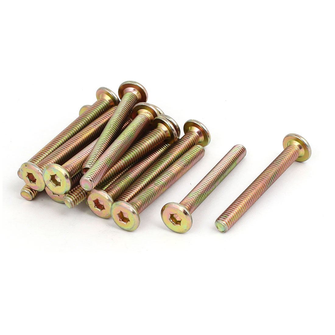 Sourcingmap M6x50mm Fully Threaded Hex Socket Pan Head Furniture Screws Bolts 16pcs