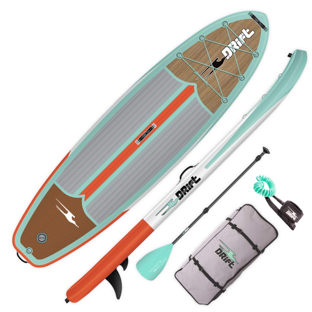 DRIFT Inflatable Stand Up Paddle Board, SUP with Accessories | Pump, Lightweight Paddle, Fin & Backpack Travel Bag
