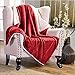 Bedsure GentleSoft Sherpa Fleece Throw Blanket for Couch - Thick and Warm, Soft Fuzzy Plush Throw Christmas Blanket for Winter, Red, 50x60 Inches
