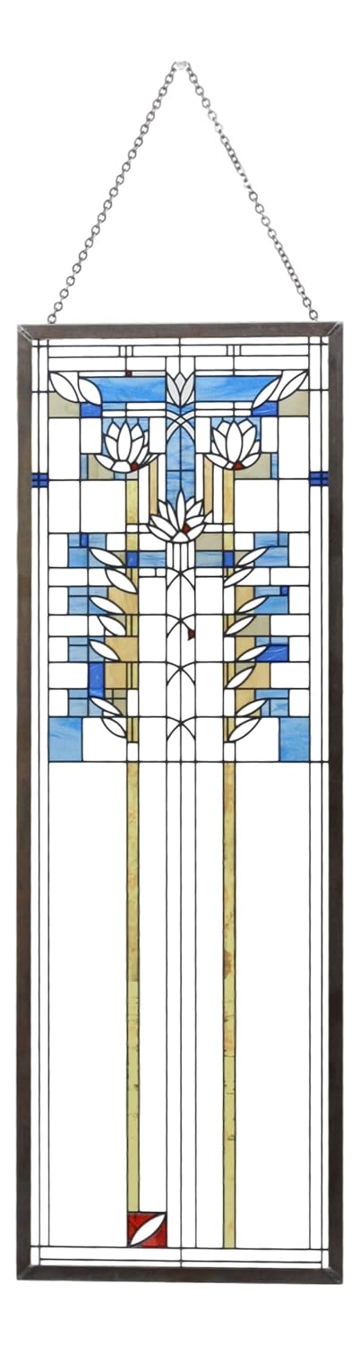 Ebros Frank Lloyd Wright Waterlilies Stained Glass Art Metal