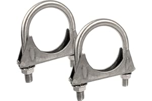 Elifecenter Universal Heavy Duty 2 Inch 50mm Exhaust U Bolt Clamp Stainless Steel Saddle Design with Reinforced Ribs