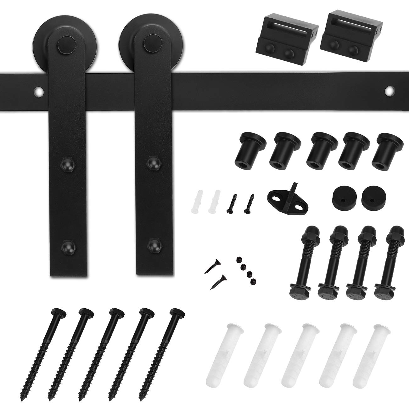 YIGOLD 6.6ft Heavy Duty Sturdy Sliding Barn Door Hardware Kit Factory Outlet Carbon Steel- Ultra Smoothly and Quietly Design-Easy Installation-Fit 35\