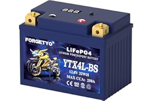 FORGETYO YTX4L-BS Lithium Battery,12V 2.5AH 250CCA Motorcycle Battery Compatible With Polaris Scrambler, Sportsman 90, Honda Scooters NQ50 Spree, Kawasaki 110 Can-Am DS70,Yamaha TTR125E/LE
