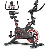 RELIFE REBUILD YOUR LIFE Exercise Bike, Friction Stationary Bike for Home | Low Noise Belt Drive Indoor Cycling,Adjustable Brake Pad Resistance,300lbs Weight Capacity &amp;Tablet Mount for Weight Loss