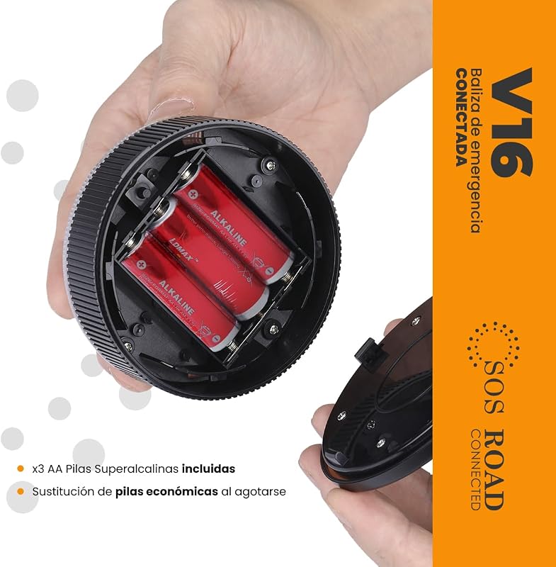 Baliza de Emergencia V16 con Geolocalización y Conexión DGT 3.0 – Uso Obligatorio Enero 2026, Señal LED Homologada para Coche, Alcance 1km, Resistente al Agua, Datos Incluidos hasta 2038 — foto 4 de 7