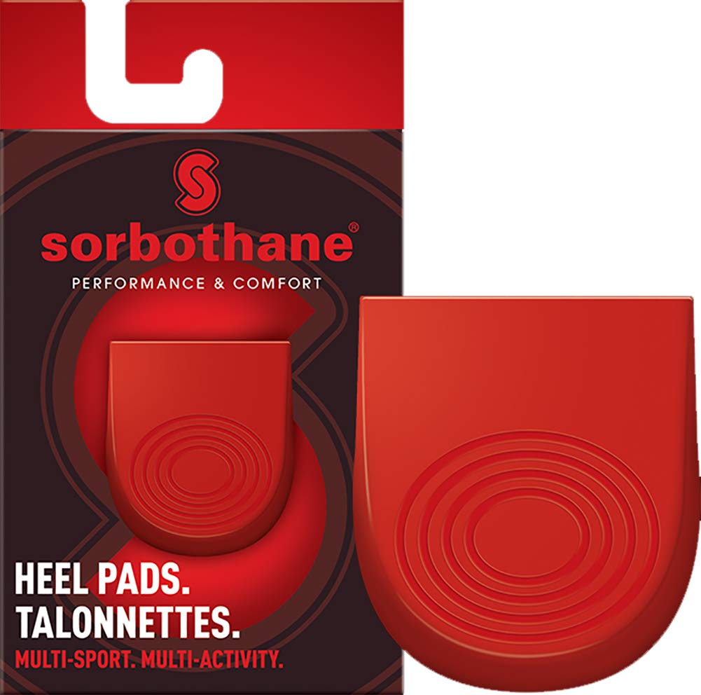 Sorbothane Shock Stopper Heel,Red,Size:8 to 13