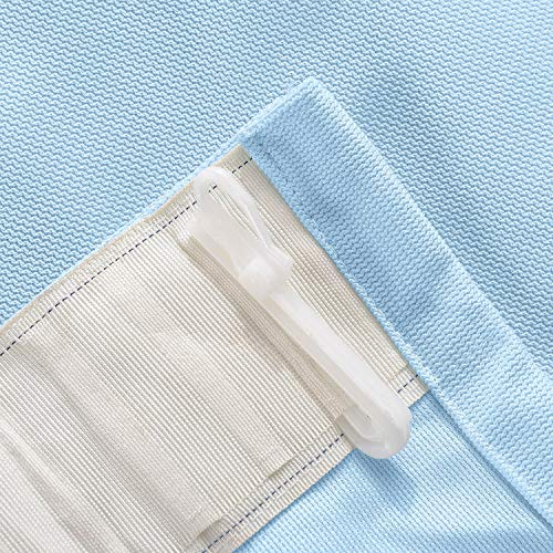 Macochico Blue Medical Curtains Privacy Hospital Cubicle Curtain with Flat Hook Hanging for Hospital Medical Clinic SPA Lab Curtain Room Divider,8ft Wide x 7ft Tall(1 Panel)