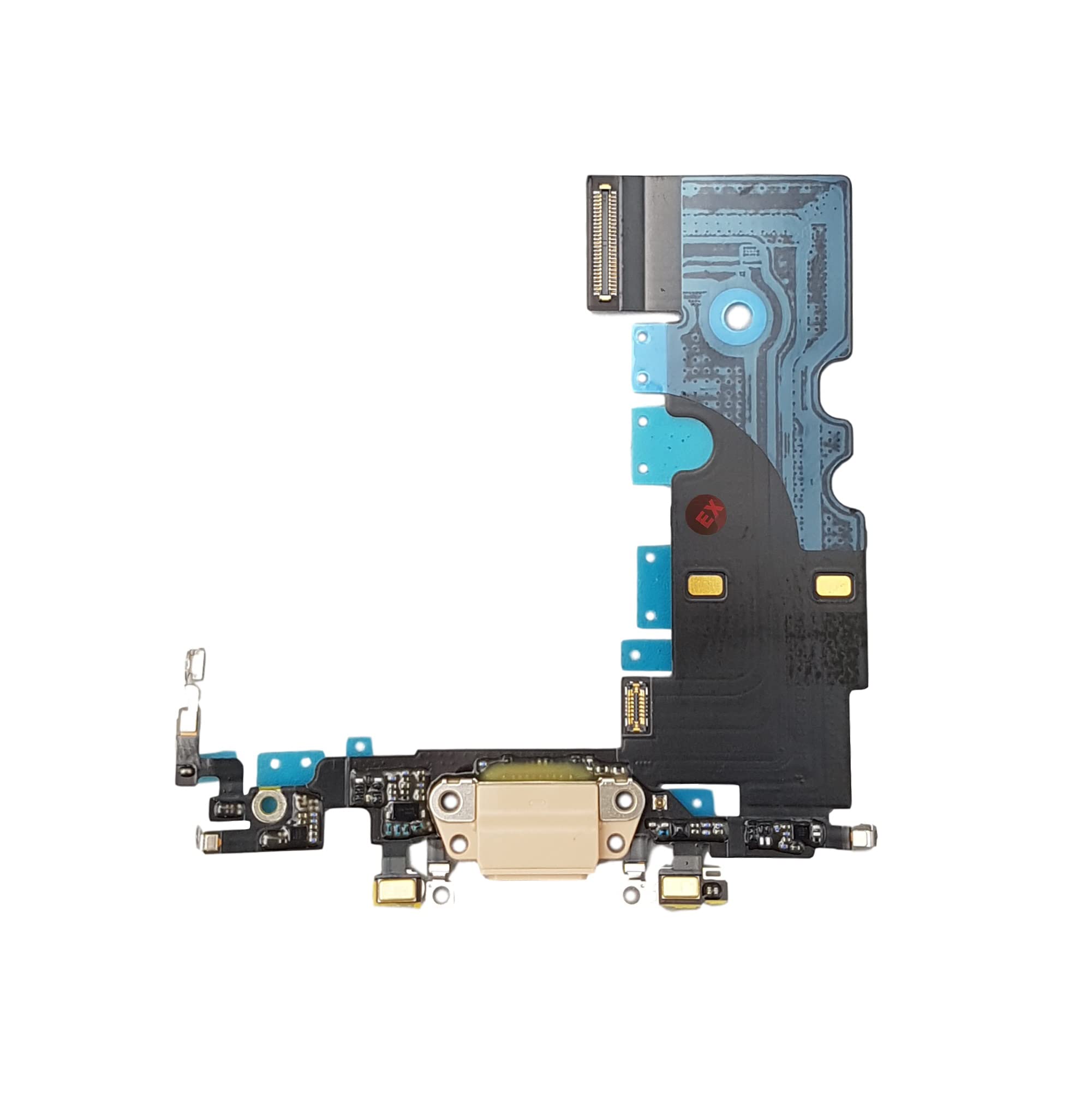 Smartex® Charging Port Flex cable compatible with iPhone 8 Gold – Dock Connector + flex cable for Microphone and Antenna