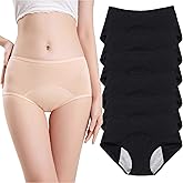 ASHPWD 8Pcs Leakproof Ladies Underwear, Leak Proof Panties for Women Over 60, Washable Incontinence Underwear Comfort
