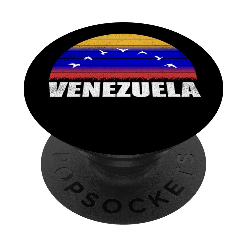Venezuela 7 stars white birds sunset flag PopSockets Grip and Stand for Phones and Tablets