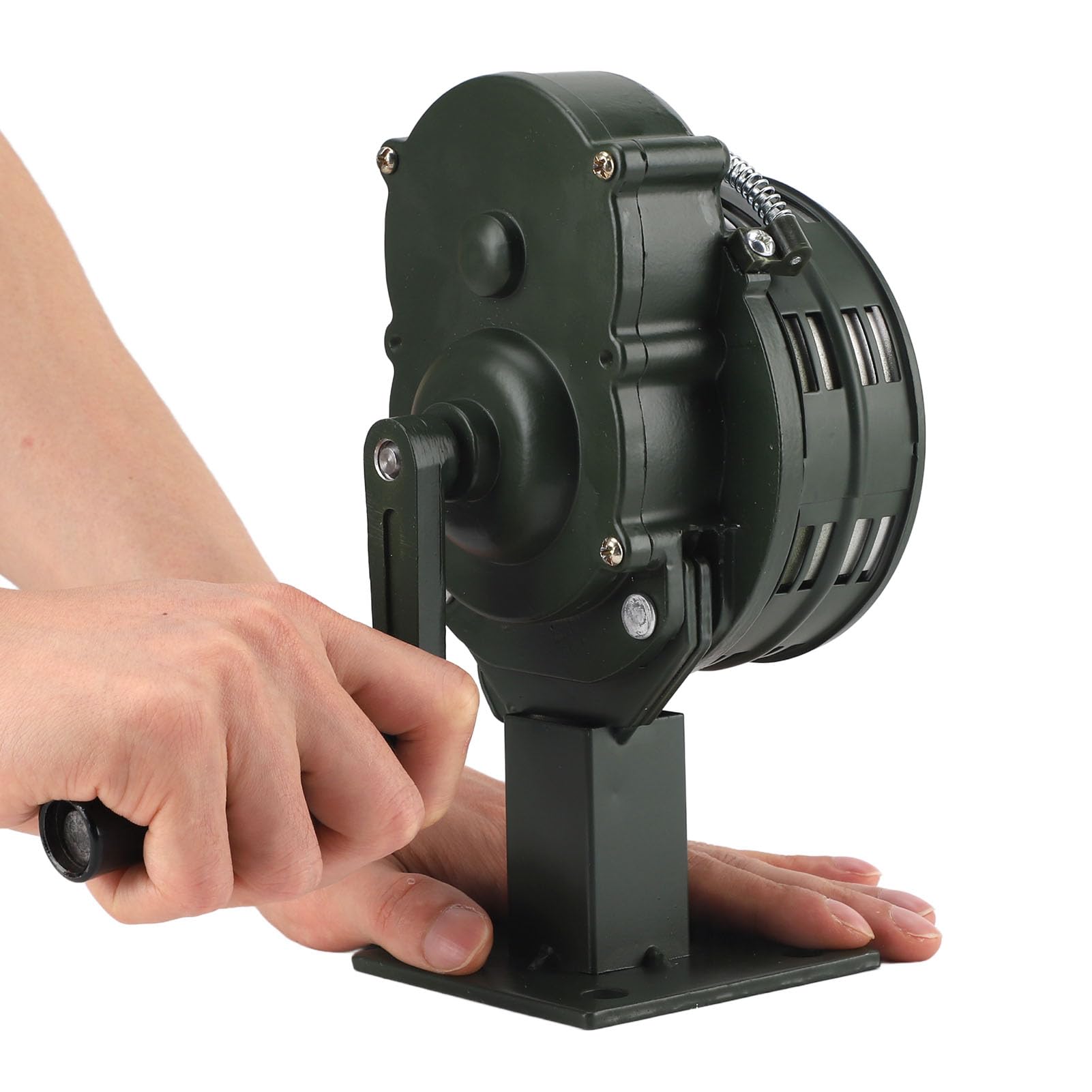 Dpofirs Air Raid Siren, 110dB Loud Air Horn Handheld, Hand Crank Siren Aluminium Alloy 110dB Loud Alarm Air Raid Siren Horns Alarm for Emergency (-3111240005111)