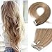 16 Inch Tape in Hair Extensions Remy Human Hair #27 Dark Blonde Long Straight Hair Seamless Skin Weft Invisible Double Sided Tape 20pc/pack 30g +10 Free Tape Bonds