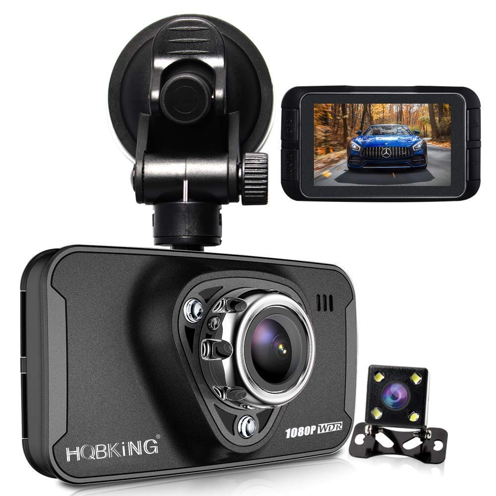 1080P Dual Dash Cam Full HD Front and Rear Camera for Cars, Driving Recorder with IR Sensor, 170 Degree Wide Angle 6G Lens, G-Sensor, WDR, Night Vision, Loop Recording,2.7" LCD Big Screen