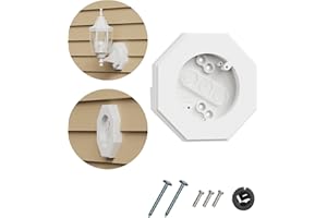 CIXIAOR Siding Mounting Block, 8141 White Outdoor Light Mounting Kit with Built-in Electrical Box, Vinyl Siding Block for 1/2 inch Double, 1 Pack