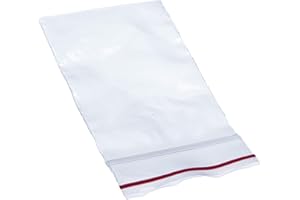 Minigrip Red Line MGRL2P0203 Polyethylene (LDPE/LLDPE Blend) Clear Reclosable Bag, 3" Length, 2" Width (Pack of 1000)
