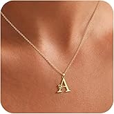 ASCOMY Initial Necklaces for Women 14K Gold Plated Initial Necklace Dainty Bow Letter Necklace Cute CZ Bow Letter Pendant Personalized Alphabet A-Z Name Necklaces Gold jewelry Gifts for Women