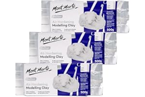 Mont Marte Modelling Clay Air Hardening White 3Pack, Ideal Choice for Professional Artists or Students.