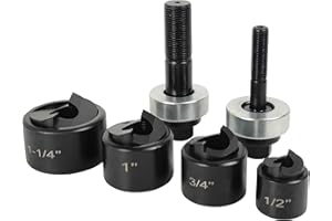 AMZCNC Manual Knockout Punch Driver Kit for 1/2 inch to 1-1/4 inch Electrical Conduit Hole Sizes ((Conduit Hole Size) 1/2"~1-
