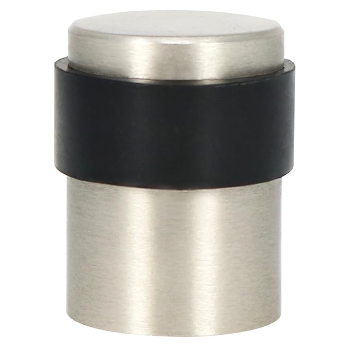 Fermaporta A Pavimento Nutabevr - 5 Pezzi In Acciaio Inox Con Paraurti Gomma, Adesivo, Per Interni