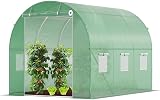 VOUNOT Polytunnel Greenhouse 3x2x2m 6m² Steel Frame UV Waterproof PE 140g