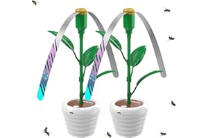 FANDLISS Fly Fans for Tables, Flowerpot Modeling Fly Repellent Outdoor Indoor, Portable Tabletop Fly Fan, Food Fans for Camping, Picnic, Fishing, USB & Battery Powered (2 Packs)