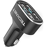 4 Port Car Charger,TeckNet 9.6A/48W USB Travel Car Adaptor Power Dash D2 with BLUETEK Technology for iPhone 8 / 7 / 6 / 6 Plus/ 6S, iPad Pro / Air 2 / Mini 5, Samsung Galaxy S8 / S7 Edge and More