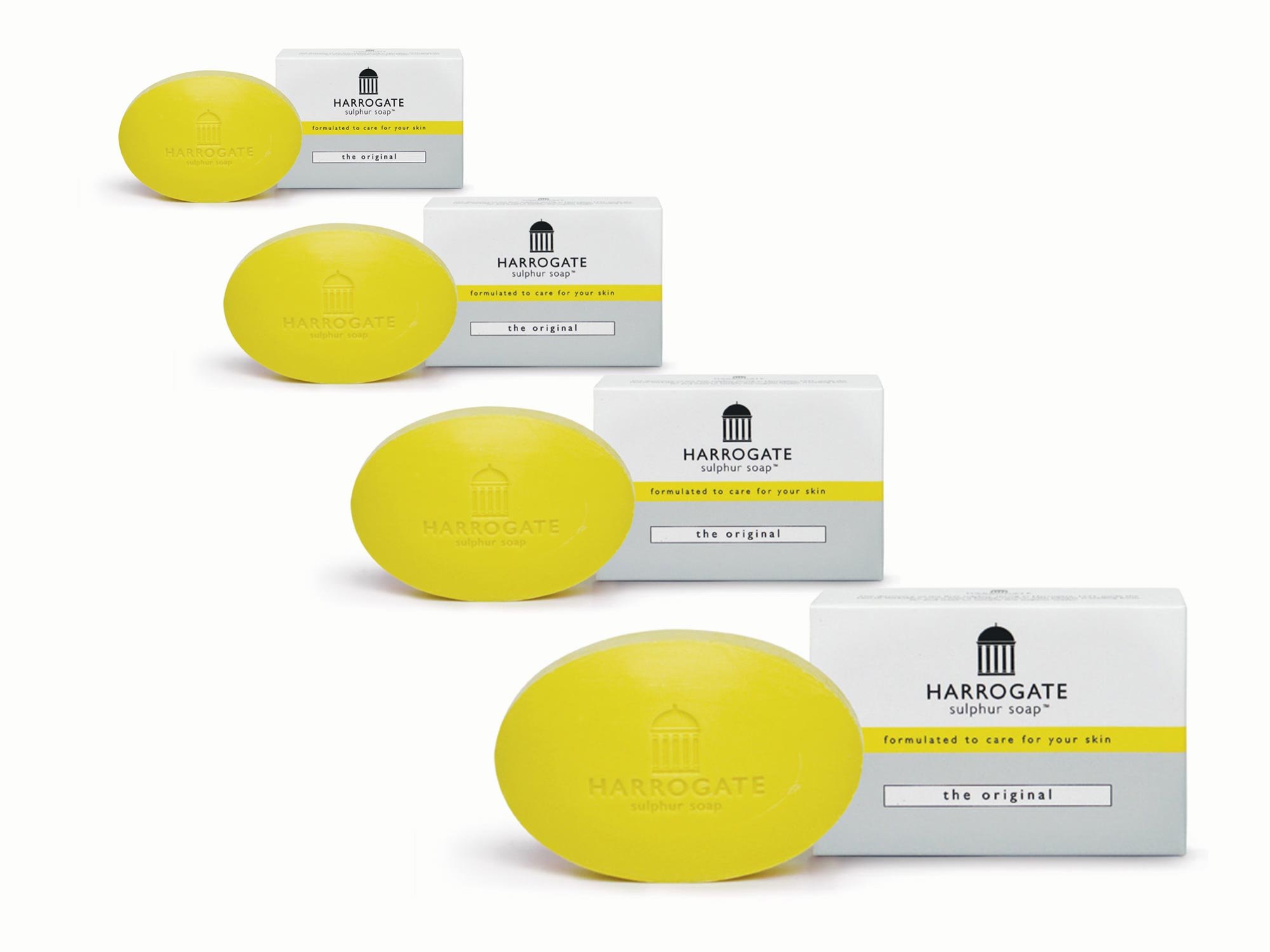 Harrogate Sulphur Soap x 4 x 100g Bars - The Original Soap - 'Yellow'