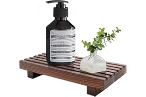 RENAWE Small Kitchen Sink Soap Tray for Counter Soap Dish Dispenser Holder Wooden Risers Stand for Bathroom Decor Farmhouse Wood Pedestal Kitchen Accessories Countertop Vanity Counter Decorative Tray