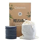Chloven 25 Pack Charcoal Bamboo Reusable Makeup