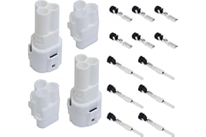 AUTO-PLAZA 4 Set 3Pin Motorcycle Connector Set Compatible with Yamaha Compatible with Sumitomo Plug Compatible with Kawasaki 3 Pin Way Male Female Connector