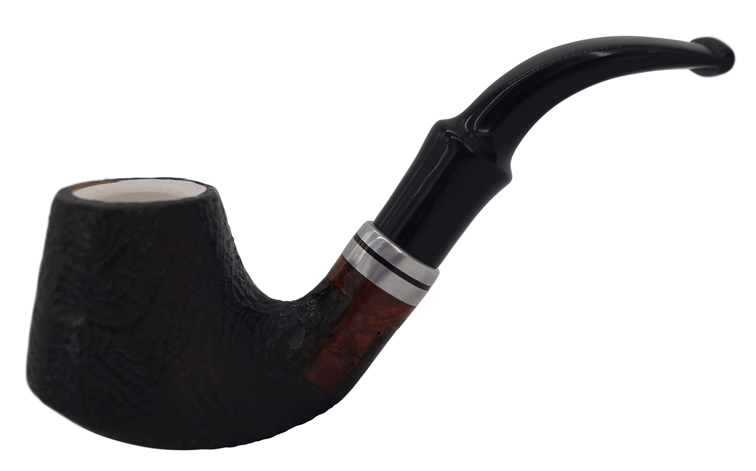 GERMANUS Pipe – Made in Italy – Pipe Bent with Sea Foam Insert and Pipe Bag, 9 mm Filter, No. 14, Sand