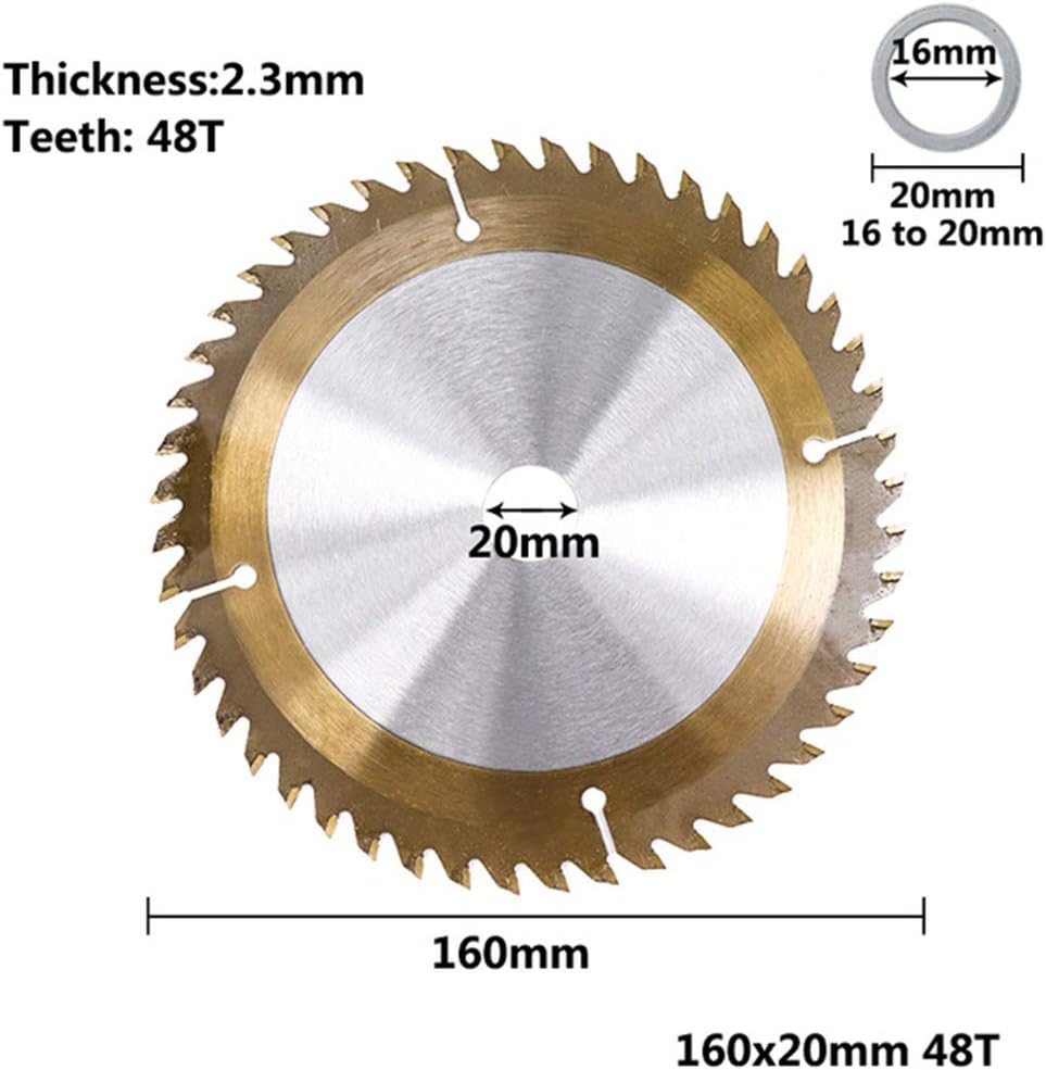 Lovhop 160/165/185mm Wood TiCN Coated Circular Saw Blade 24/40/48/80T Cutting Disc