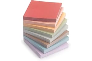 EASTERN WOLF Sticky Notes 8 Vintage Colors 3x3in, Self-Stick Notes Pads with Easy to Post for School, Home, Office, 8 Pads/Pack, 80 Sheets/Pad