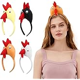 NOLITOY 4pcs Chicken Headband, Rooster Hair Hoop Plush Animal Hairbands for Halloween Cosplay Parties and Celebrations (Random Color)