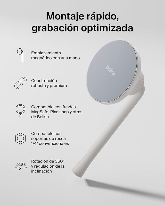 Stage Creator Kit de Creación de Contenido con Trípode, Soporte Magnético para Móvil y Dos Micrófonos Inalámbricos, Kit de Vlogging, Paquete de Grabación de Vídeo, TikTok, Youtube e Instagram