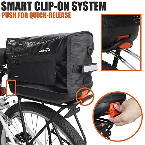 Ibera Bike Trunk Bag PakRak ClipOn QuickRelease Waterproof Bicycle