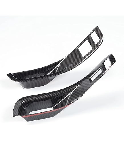 CheroCar Carbon Fiber V-Shape Interior Door Trim Cover For Chevy Camaro 2016-2020 – 2-Piece Set