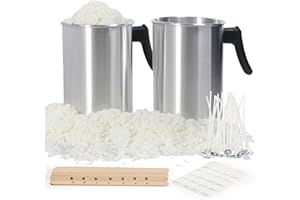 AROPARC Candle Making Kit, 5 lb Soy Flakes, 2X 101oz Wax Melting Pot, Candle Wicks, Wick Stickers, Centering Device Vegan Cruelty Free