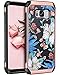 Galaxy S8 Case, BENTOBEN Shockproof Anti-Scratch 2 in 1 Hybrid Hard PC TPU Bumper Floral Pattern Chrome Protective Case for Samsung Galaxy S8 (5.8 inch), Rose Gold