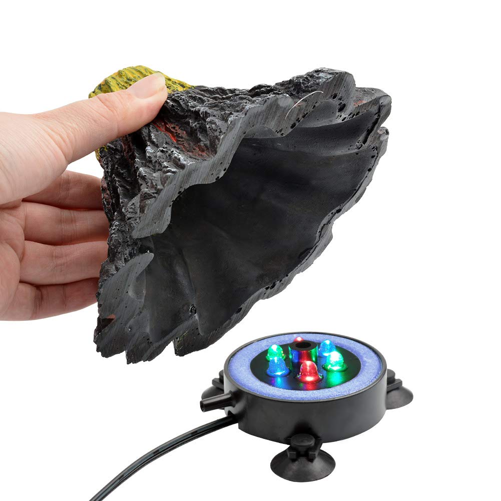 NICREW Aquarium Volcano Ornament Kit, Bubbler Decorations for Fish Tank