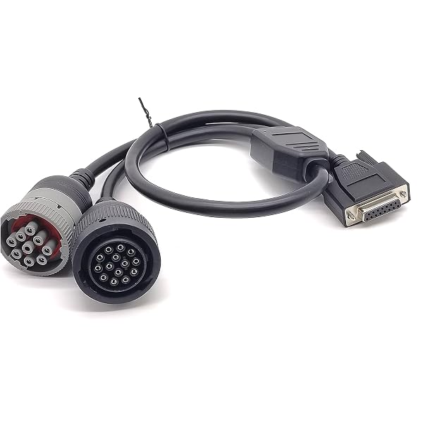 GXMRHWY DB15 FEMALE TO CAT 9-PIN MALE AND 14-PIN FEMALE J1939 Y CABLE TRUCK DIAGNOSTIC TOOL 70CM