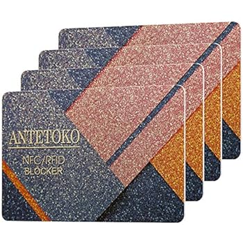 RFID Blocking Card | Credit and Debit Card Protector | Shield Your Wallet, Purse, Passport and More from RFID/NFC Skimming | 4 RFID Security Cards Included (Gold)