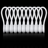 Kanemc Reusable Magnetic Cord Ties,Magnetic Cable Ties(10-Pack, White) | Magnetic Cable Organizer,Silicone Twist Ties for Cable Bundling, Organizing, Earphone Cords Wrap,Bookmarks &amp; Fridge Magnets