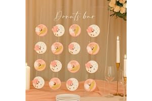 Mindoub Large Clear Acrylic Donut Wall Display Stand for 32 Large-Size Donuts,Reusable Donut Wall Stand for Birthday Baby Shower Wedding Holiday Festival Party Decor Dessert Display Stands
