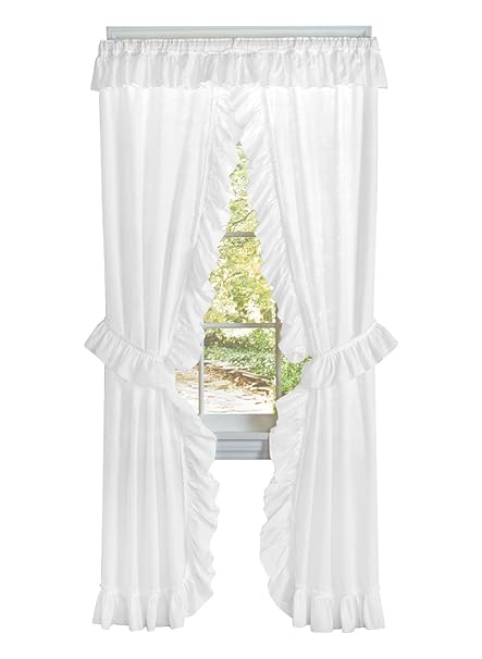 Ruffled Priscilla Curtain Set Amazon Co Uk Kitchen Home